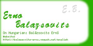 erno balazsovits business card