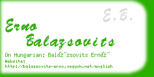 erno balazsovits business card